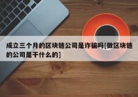 成立三个月的区块链公司是诈骗吗[做区块链的公司是干什么的]