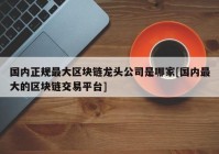 国内正规最大区块链龙头公司是哪家[国内最大的区块链交易平台]